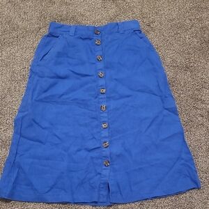 Blue Button-Down Women's Skirt